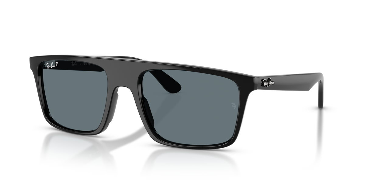 Ray-Ban RB2222 901/3R black sunglasses 55mm angled view