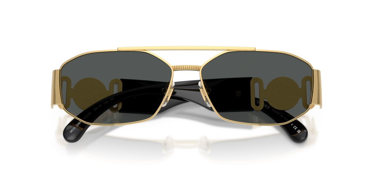 Versace VE2287 100287 gold sunglasses 58mm folded view