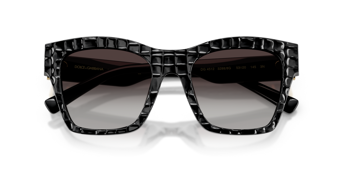 Dolce & Gabbana DG4512 32888G black texture cocco sunglasses 53mm folded view
