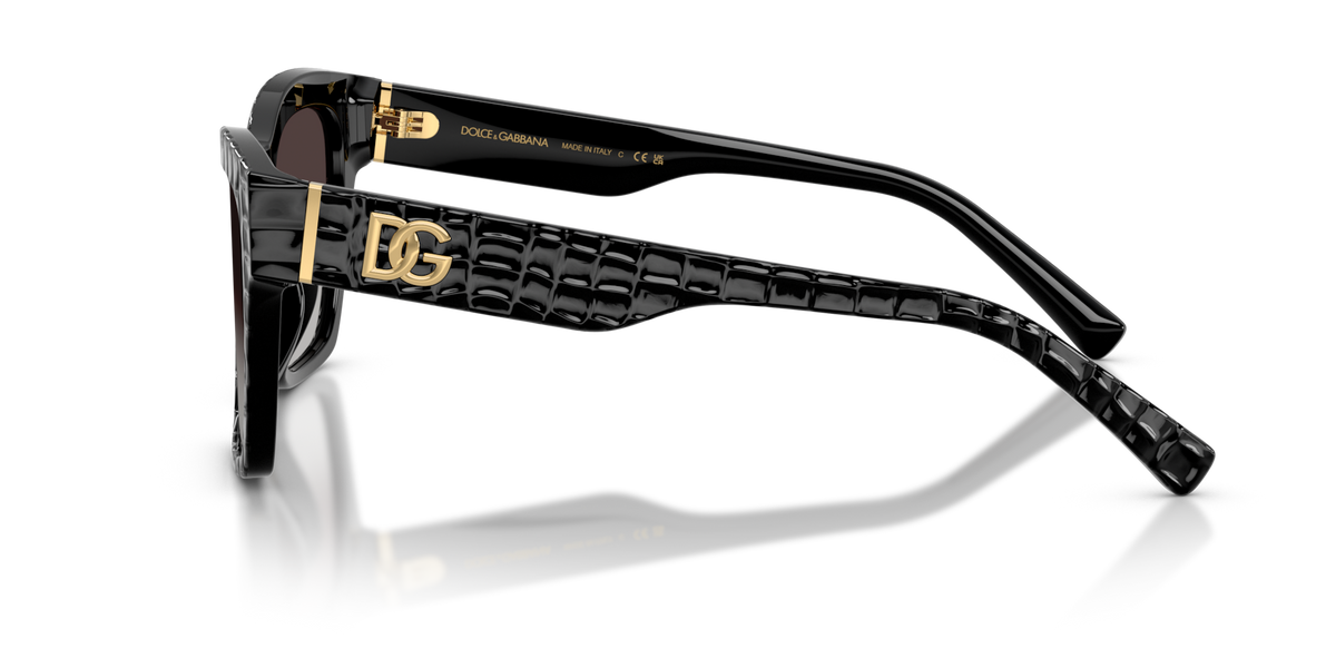 Dolce & Gabbana DG4512 32888G black texture cocco sunglasses 53mm side view