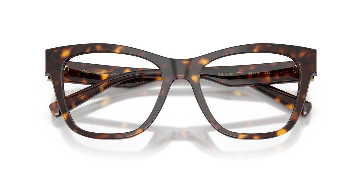Dolce & Gabbana DG3430 502 havana eyeglasses 53mm folded view