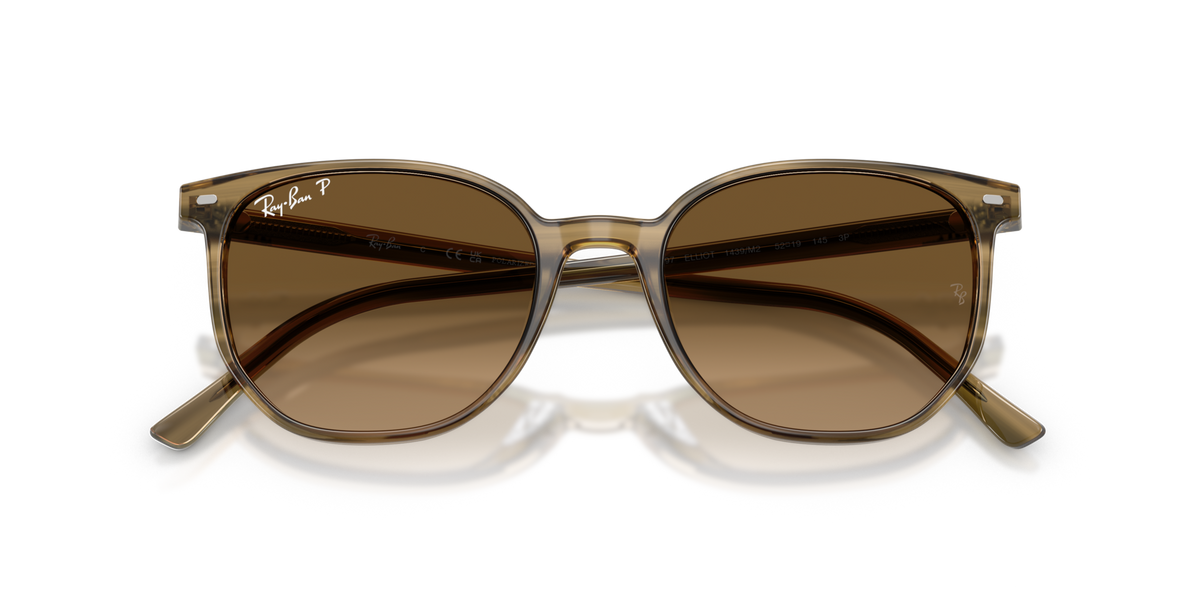 Ray-Ban RB2197 1439M2 striped green sunglasses 52mm folded view