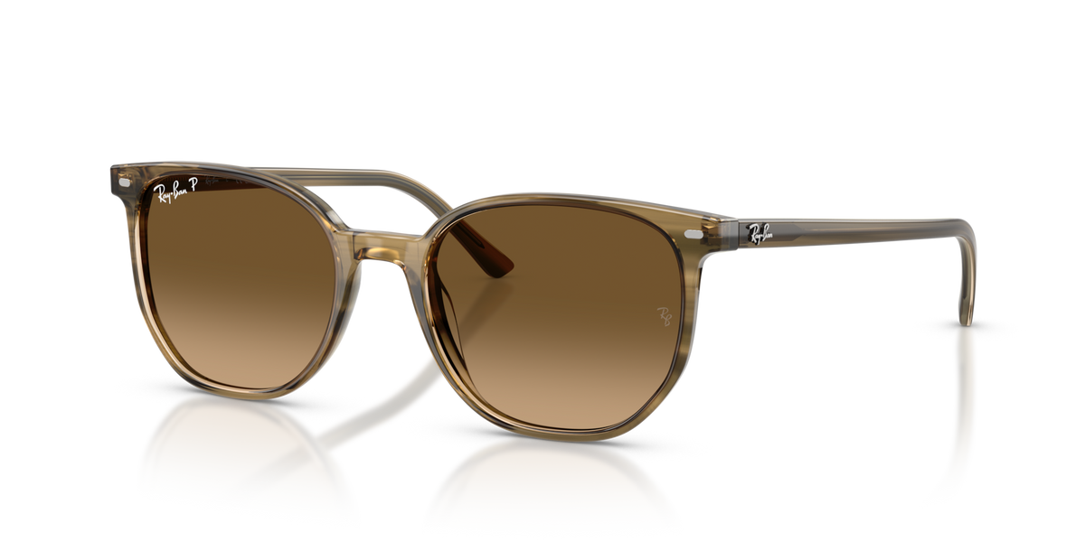 Ray-Ban RB2197 1439M2 striped green sunglasses 52mm angled view
