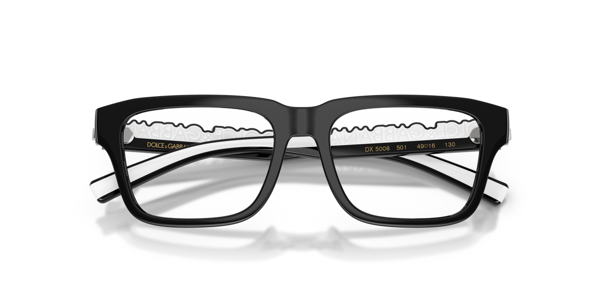 Dolce & Gabbana Kids DX5008 501 black eyeglasses 49mm folded view
