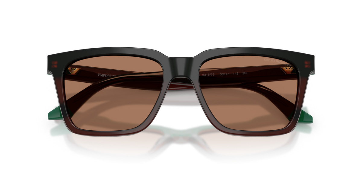 Emporio Armani EA4260 631573 opaline brown/green sunglasses 55mm folded view