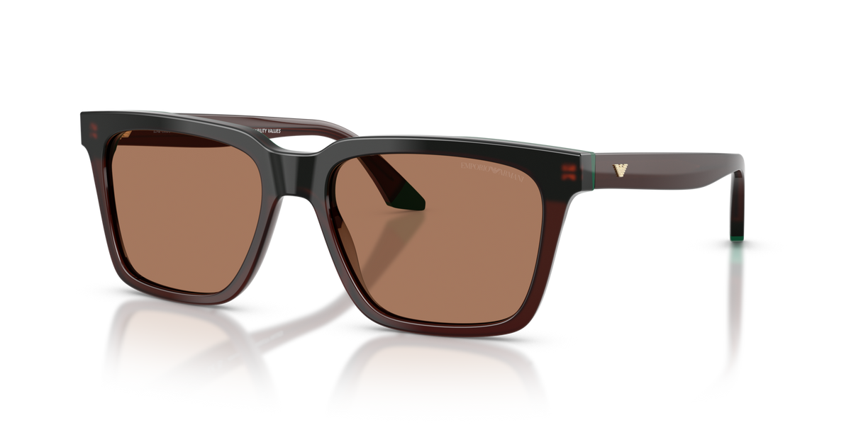 Emporio Armani EA4260 631573 opaline brown/green sunglasses 55mm angled view