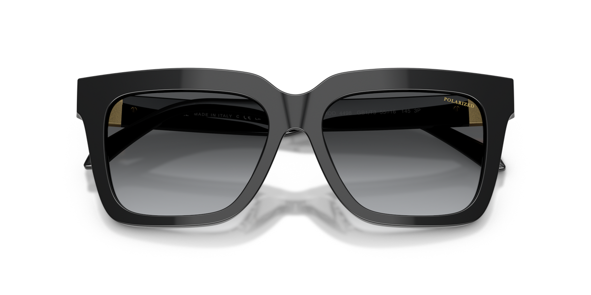 Versace VE4498 GB1/T3 black sunglasses 55mm folded view