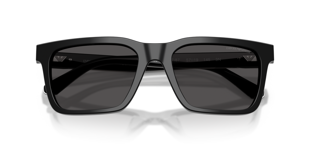 Emporio Armani EA4262U 501787 shiny black sunglasses 57mm folded view