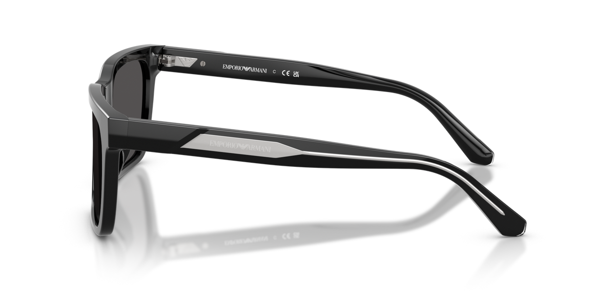 Emporio Armani EA4262U 501787 shiny black sunglasses 57mm side view