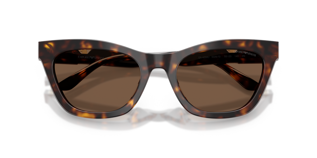 Emporio Armani EA4259U 502673 shiny havana sunglasses 55mm folded view
