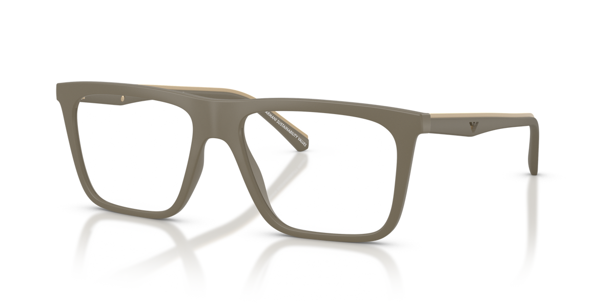 Emporio Armani EA4258 54371W matte beige sunglasses 54mm angled view