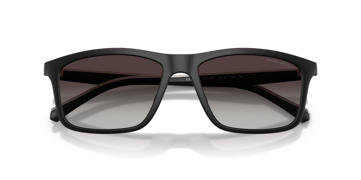 Emporio Armani EA4257U 50018G matte black sunglasses 57mm folded view