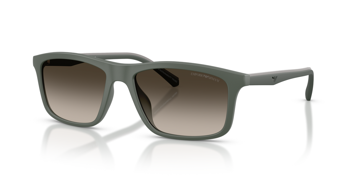 Emporio Armani EA4257U 631213 matte green sunglasses 57mm angled view