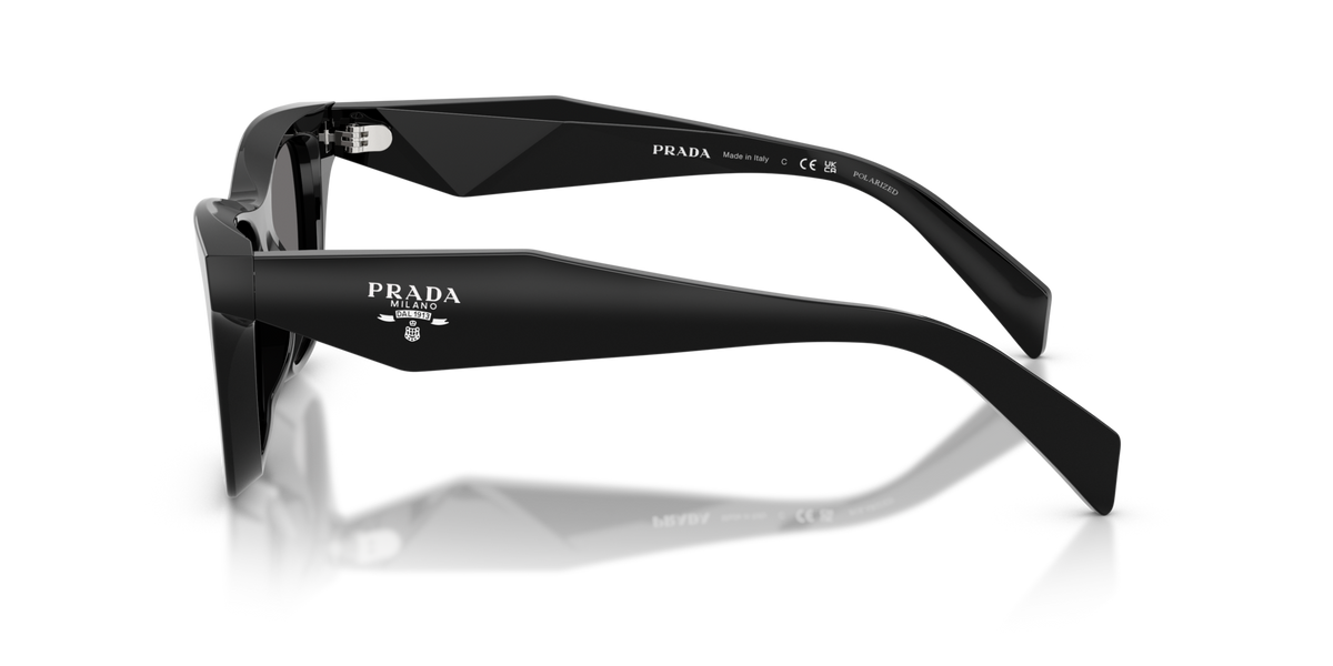 Prada PRC07S 16K90T black sunglasses 51mm side view