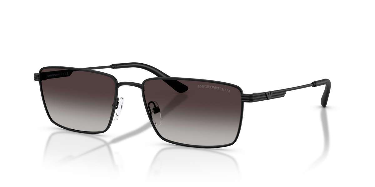 Emporio Armani EA2169 30018G matte black sunglasses 57mm angled view
