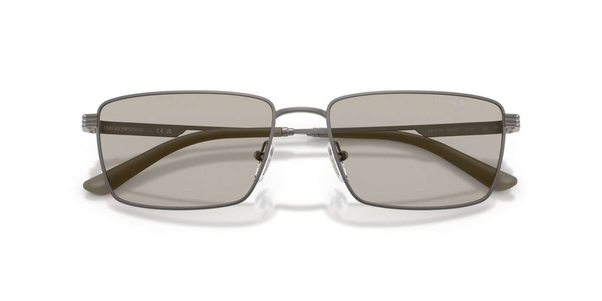 Emporio Armani EA2169 3425/3 matte grey sunglasses 57mm folded view