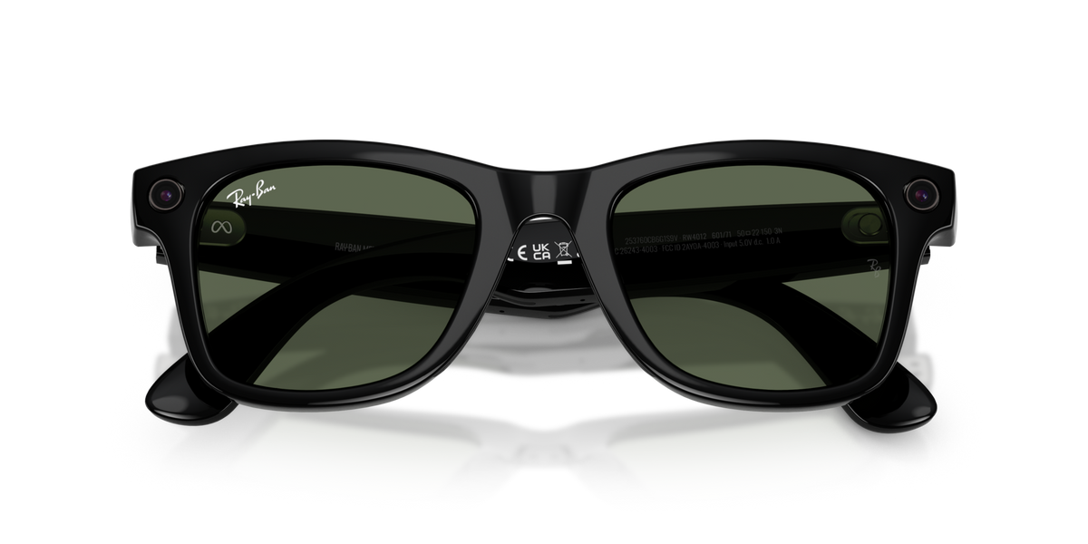 Ray-Ban Meta RW4012 601/71 smart sunglasses 50mm folded view