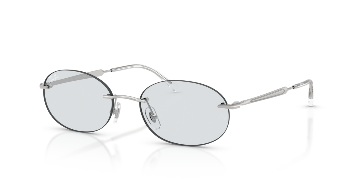 Ray-Ban RB3767 003/MF silver sunglasses 54mm angled view