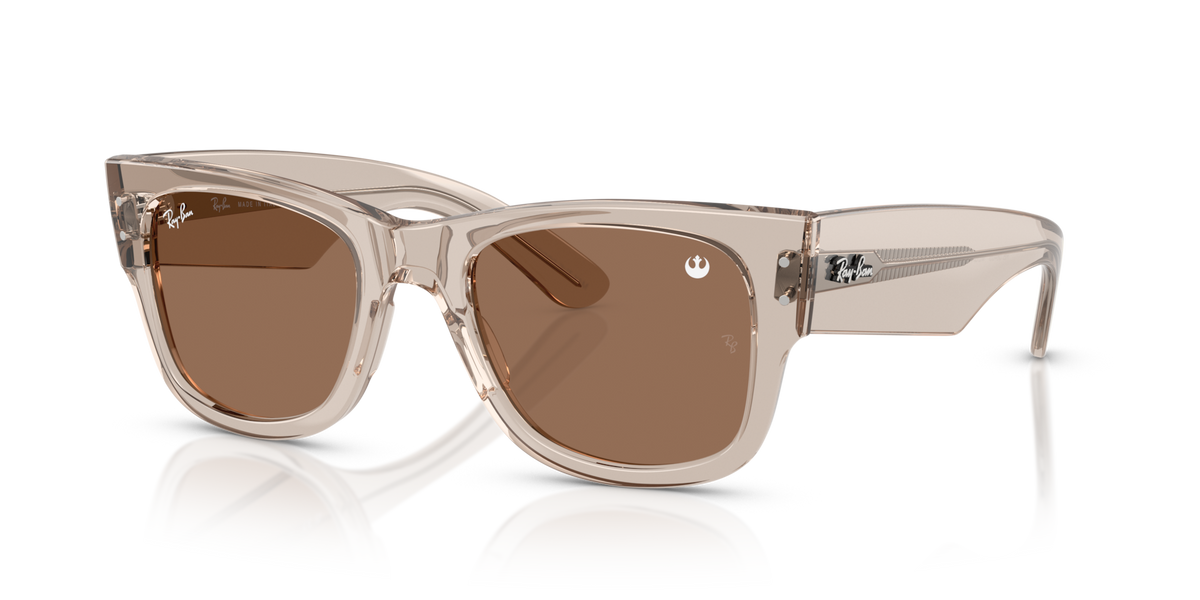 Ray-Ban RB0840S 68701A transparent light brown sunglasses 51mm angled view