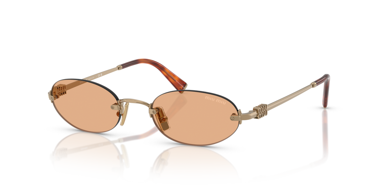 Miu Miu MUA54S 7OE90X brass sunglasses 51mm angled view