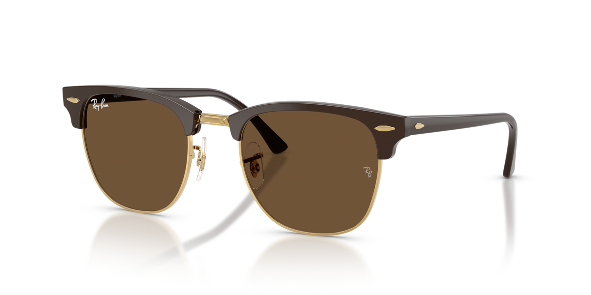 Ray-Ban RB3016 687853 brown gold sunglasses 51mm angled view