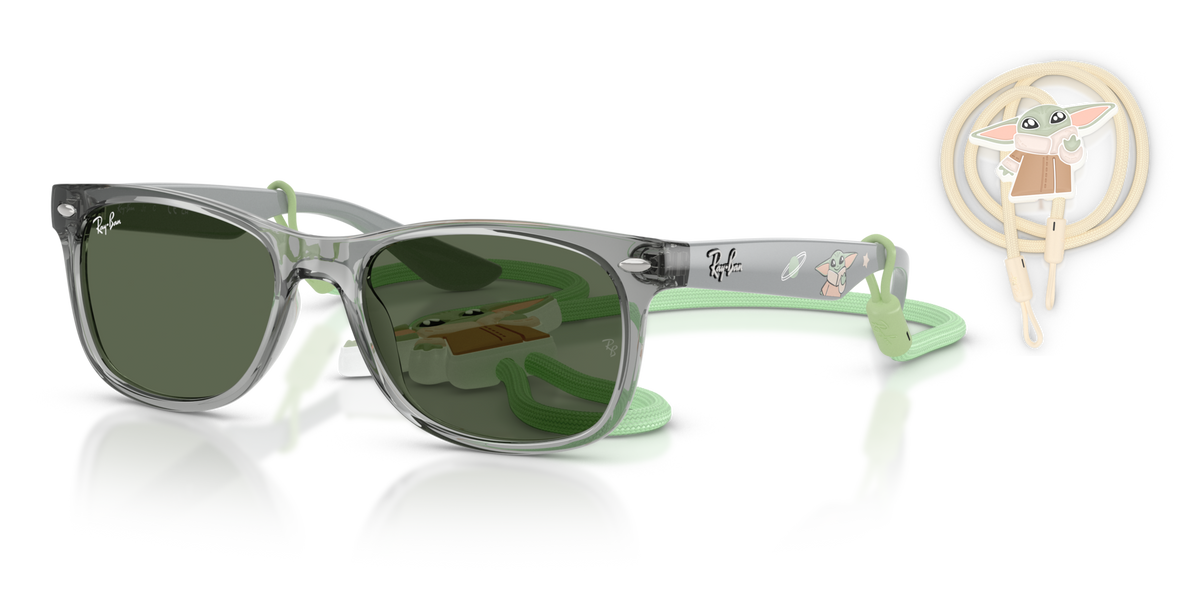 Ray-Ban Kids RJ9052S 722871 transparent grey sunglasses 47mm angled view