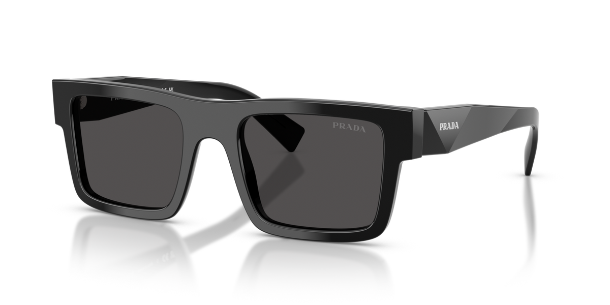 Prada PR19WS 1AB5S0 black sunglasses 52mm angled view