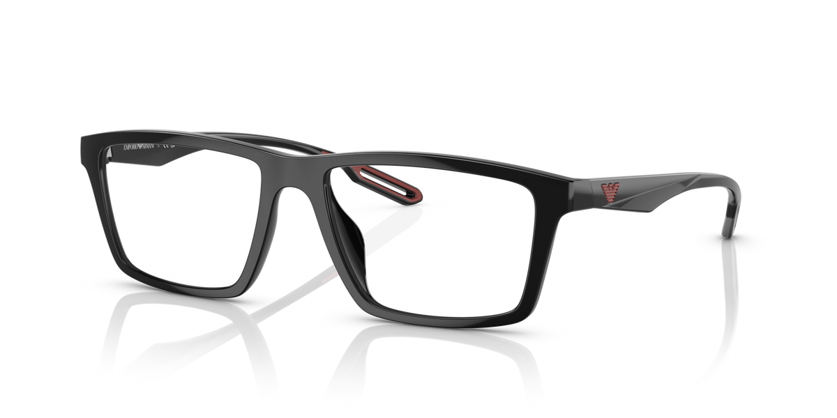 Emporio Armani EA4189U 50171W shiny black sunglasses 55mm angled view