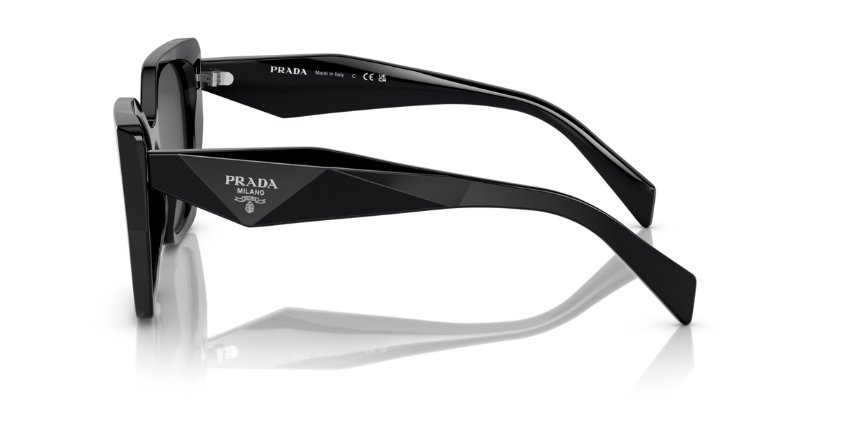 Prada PR19ZS 1AB5S0 black sunglasses 55mm side view