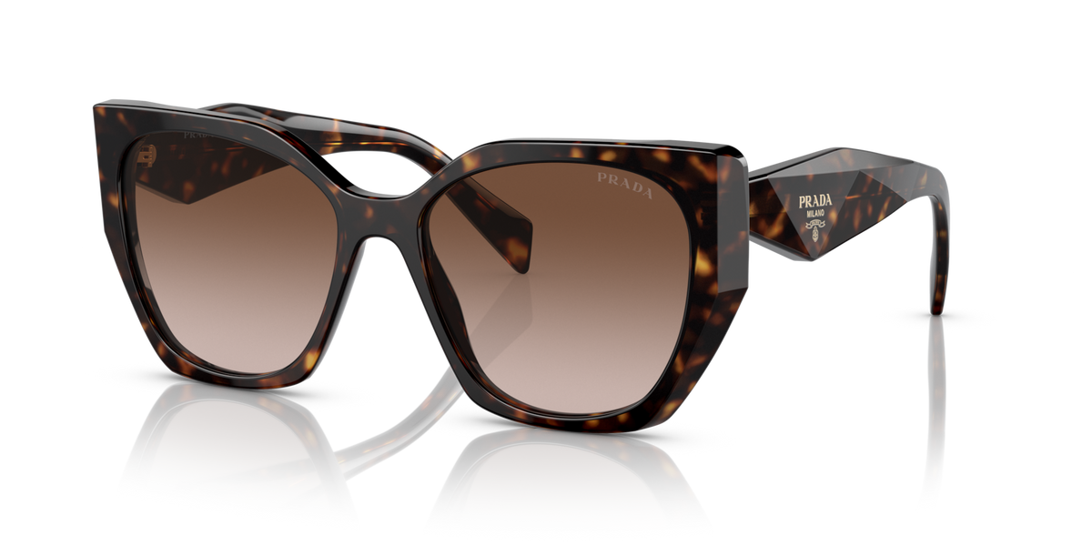 Prada PR19ZS 2AU6S1 tortoise sunglasses 55mm angled view