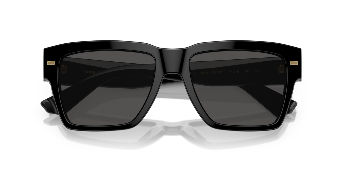 Dolce & Gabbana DG4431 501/87 black sunglasses 55mm folded view