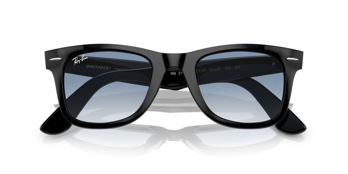 Ray-Ban RB2140F 901/3F black sunglasses 52mm folded view