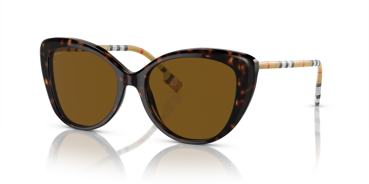 Burberry BE4407 385483 dark havana sunglasses 54mm angled view