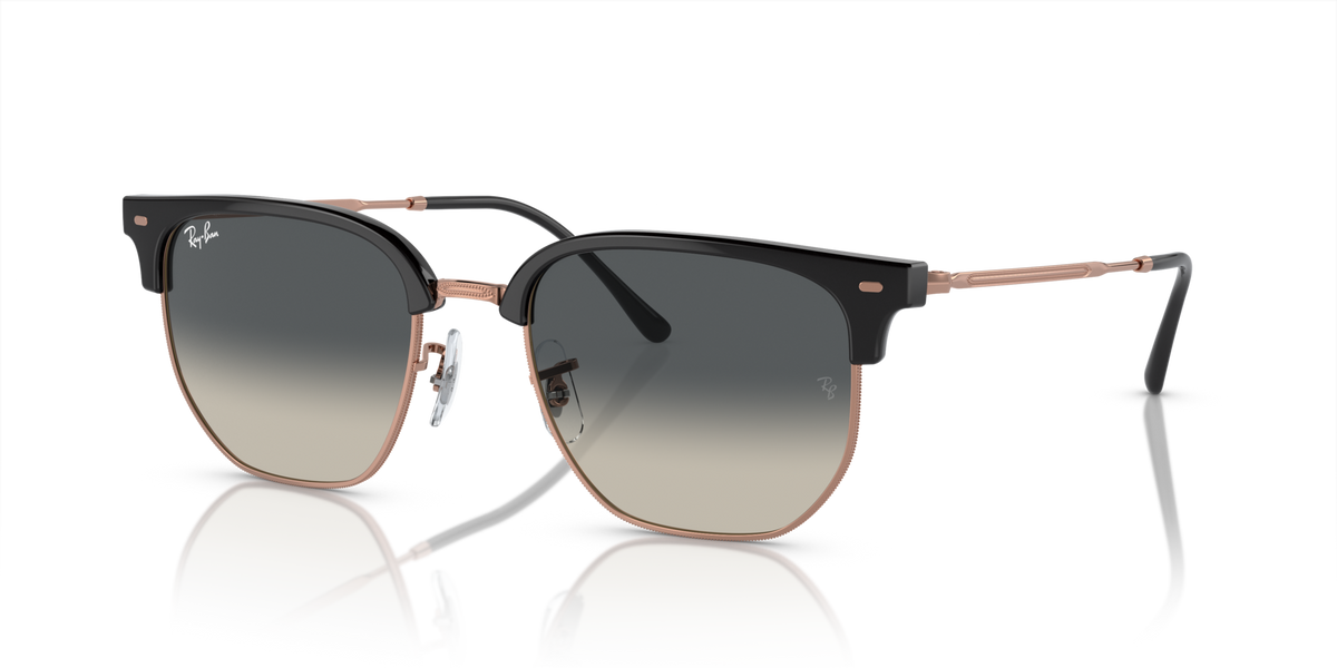Ray-Ban RB4416 672071 dark grey on rose gold sunglasses 51mm angled view