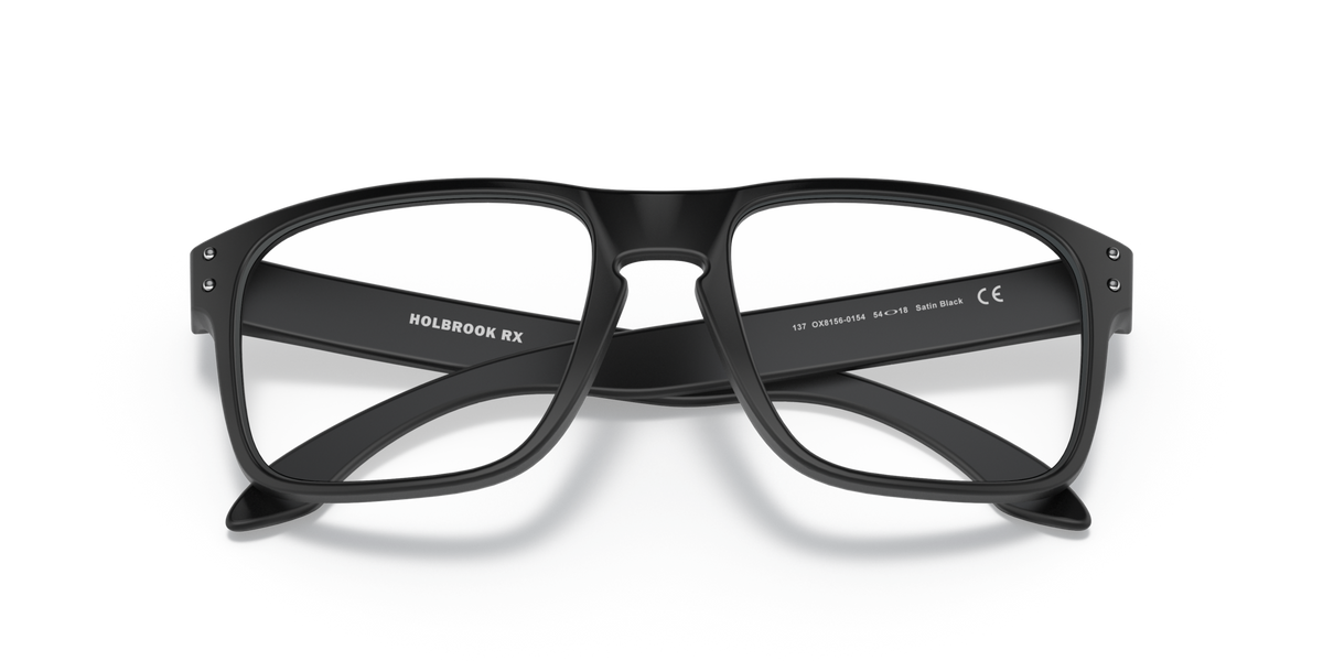 Oakley OX8156 01 satin black eyeglasses 54mm folded view