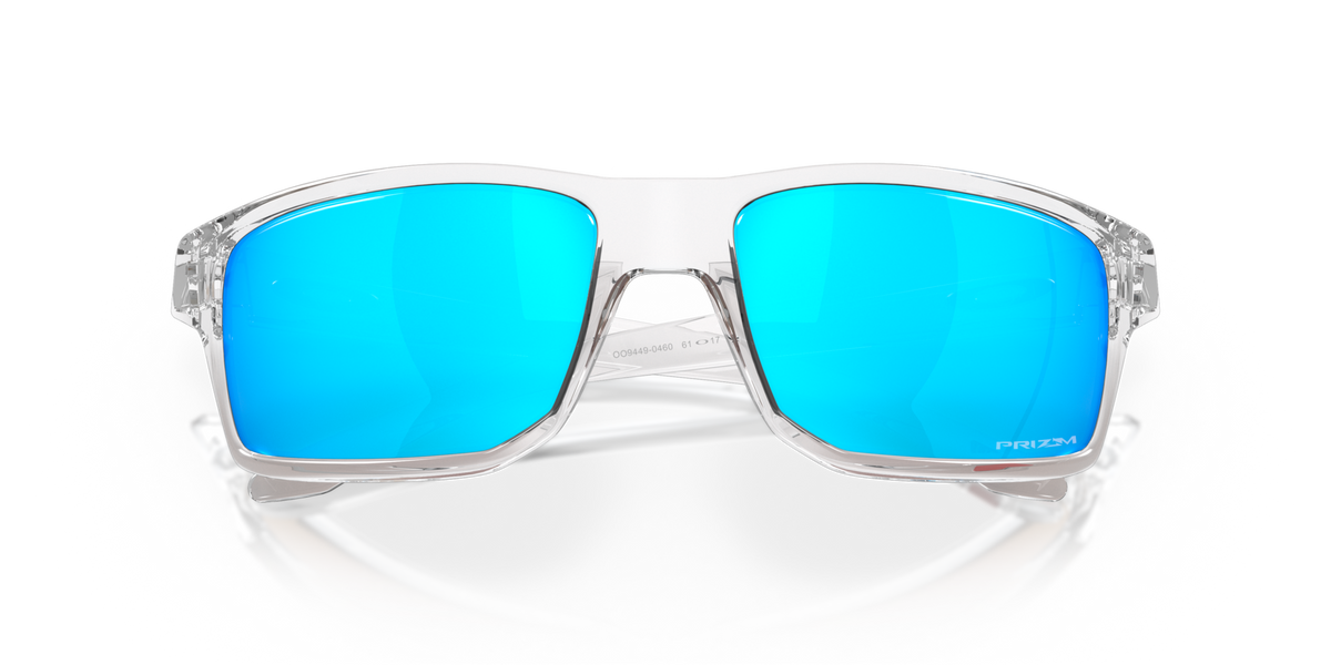 Oakley OO9449 04 polished clear sunglasses 60mm folded view