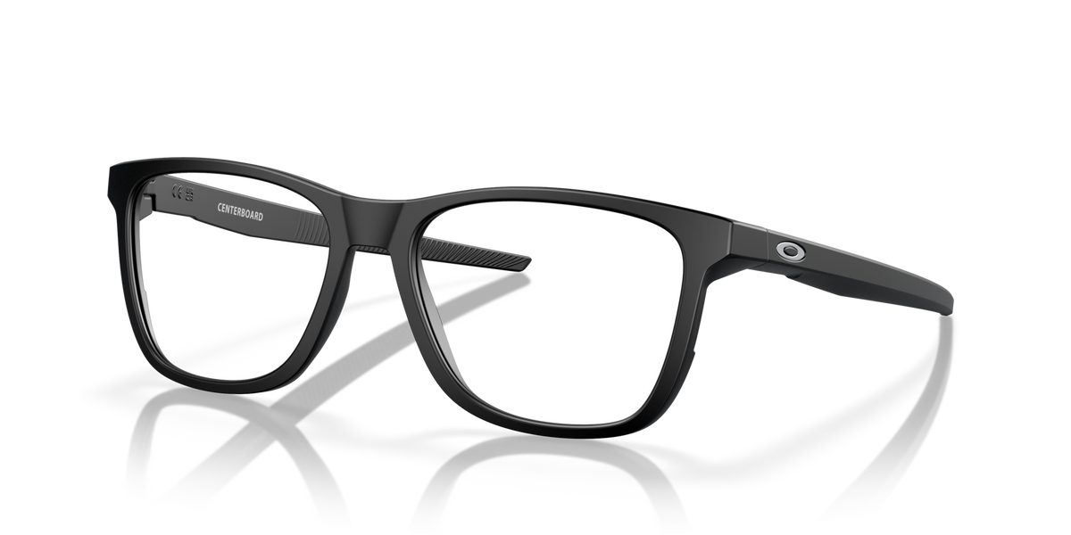Oakley OX8163 01 satin black eyeglasses 53mm angled view