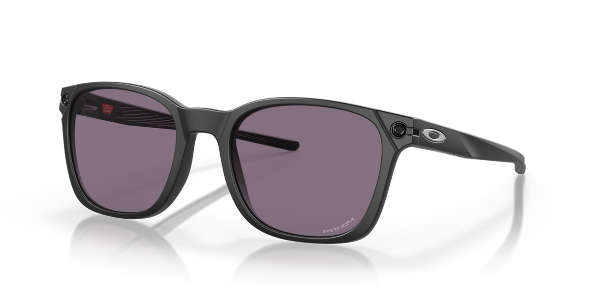 Oakley OO9018 01 matte black sunglasses 55mm angled view
