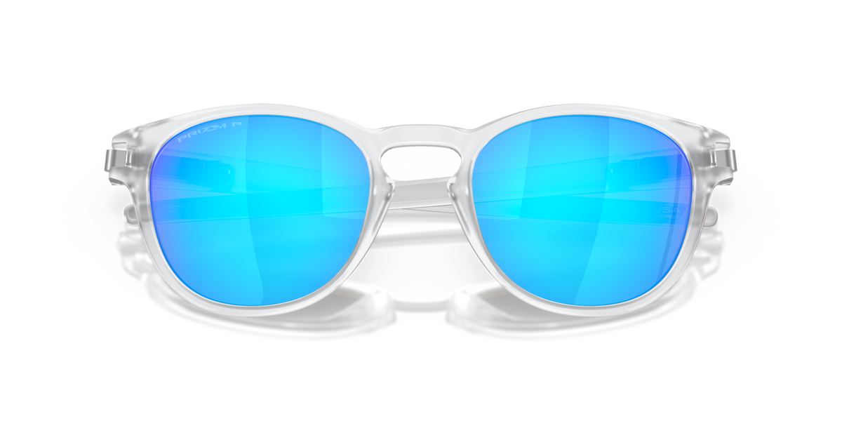 Oakley OO9265 65 matte clear sunglasses 53mm folded view
