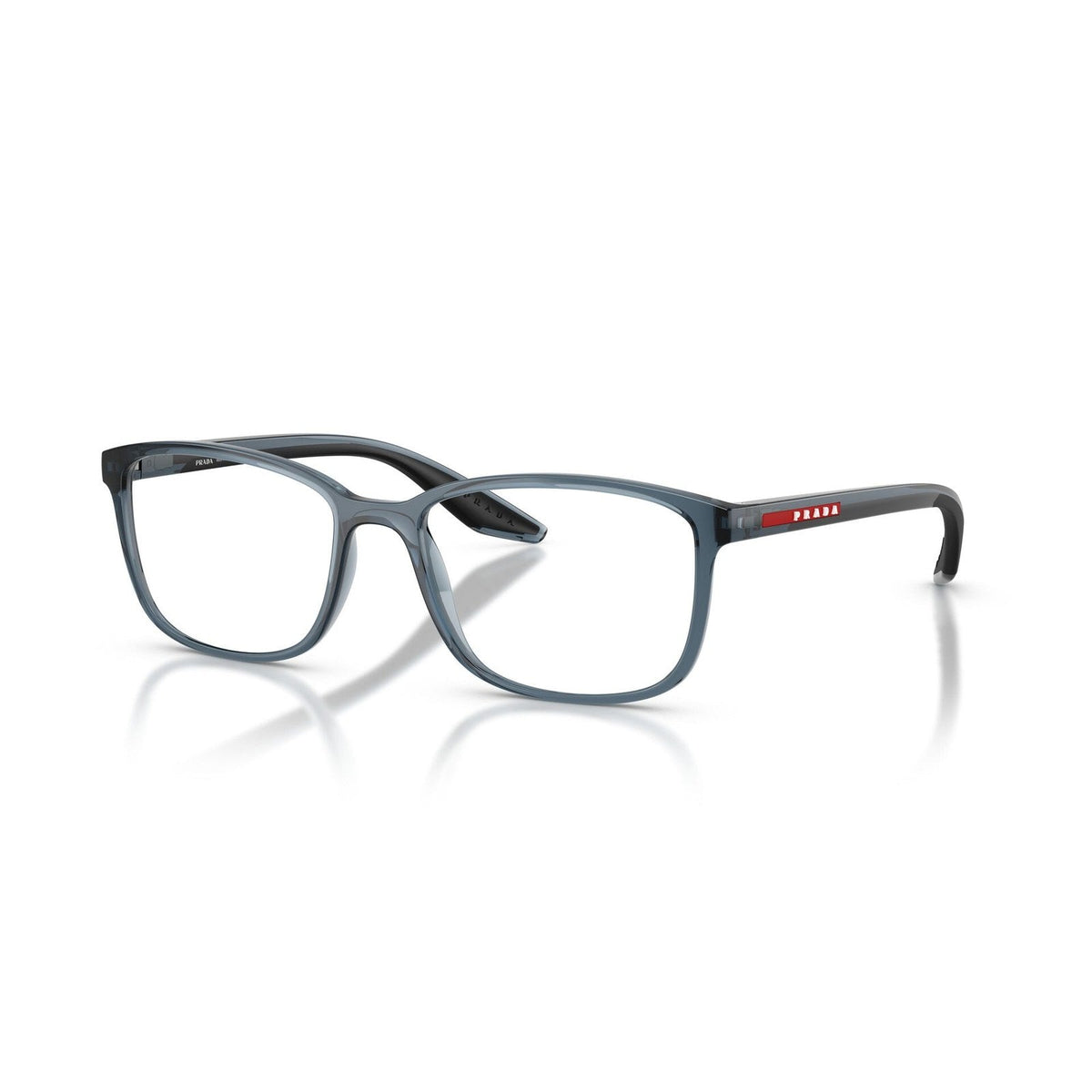 Prada Linea Rossa PS 07RV CZH1O1 transparent azure eyeglasses 55mm side view