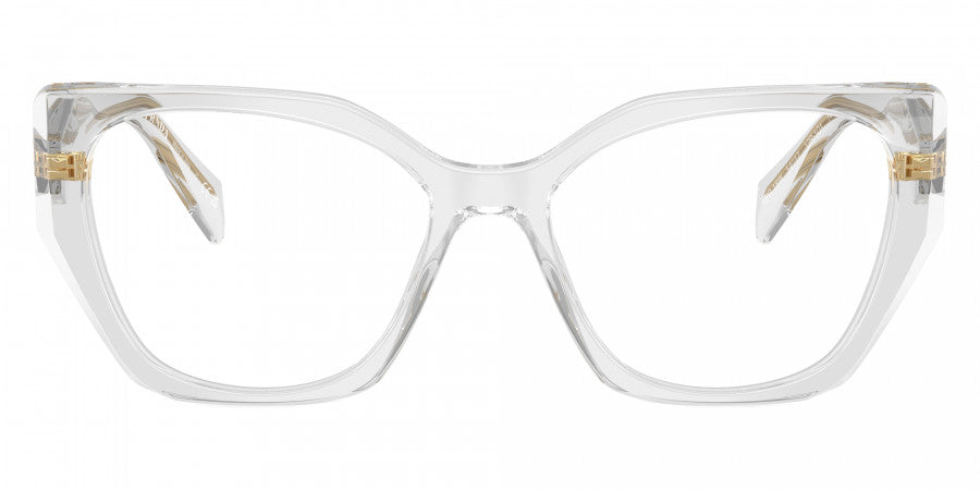 Prada PR18WV 12R1O1 transparent grey eyeglasses 52mm angled view
