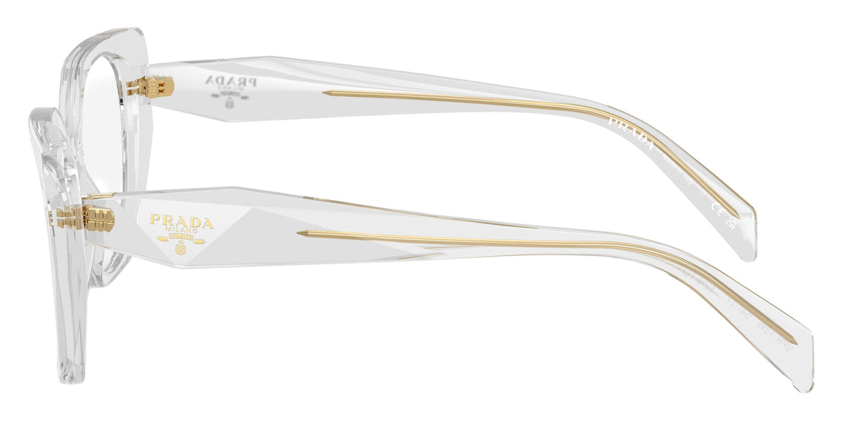 Prada PR18WV 12R1O1 transparent grey eyeglasses 52mm side view