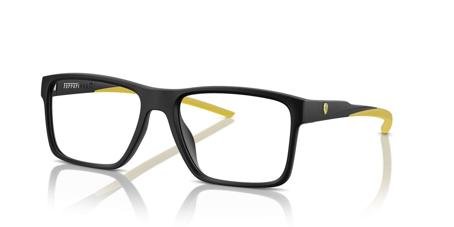 Ferrari FZ8007U 504 matte black eyeglasses 56mm angled view