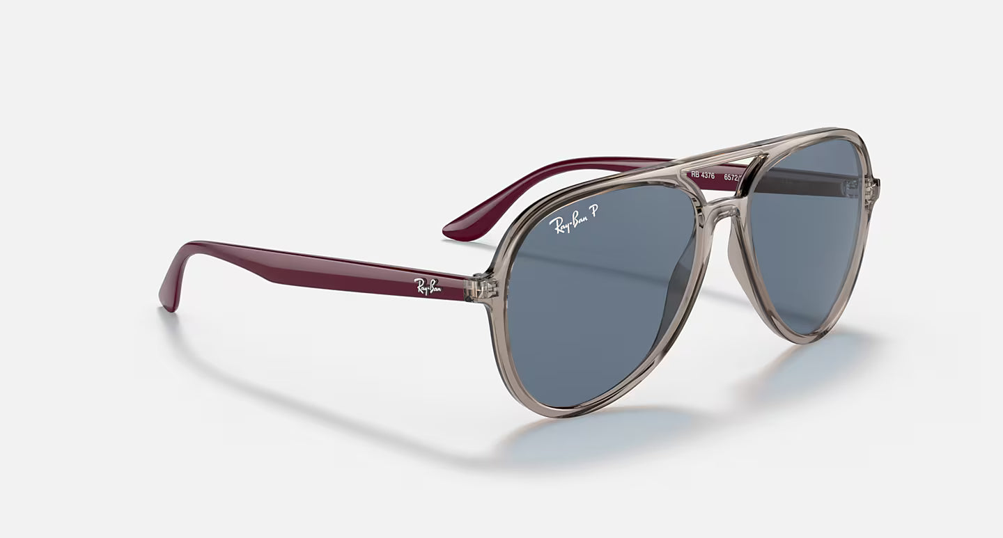 Ray-Ban RB4376 65722V – Transparent Grey Polarized Sunglasses (57mm)