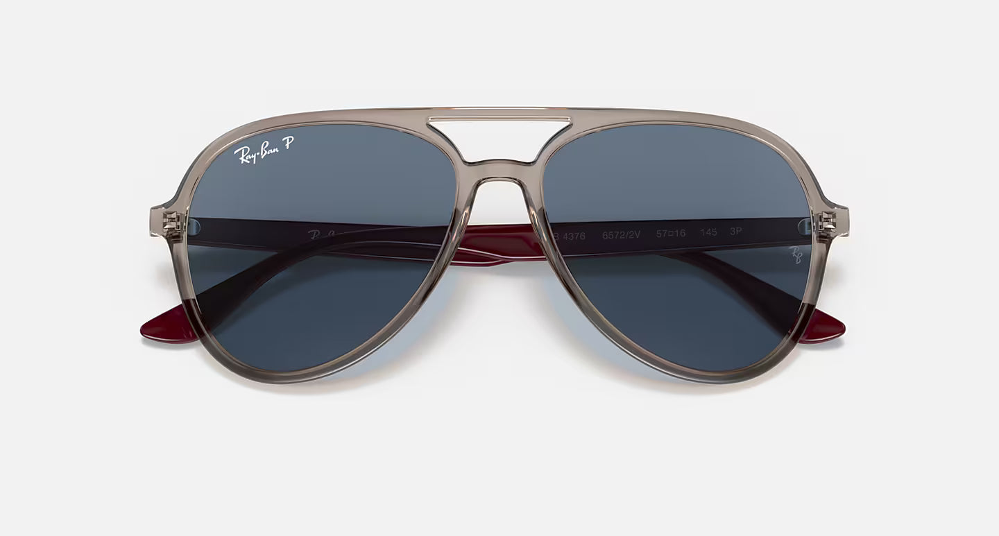 Ray-Ban RB4376 65722V – Transparent Grey Polarized Sunglasses (57mm)