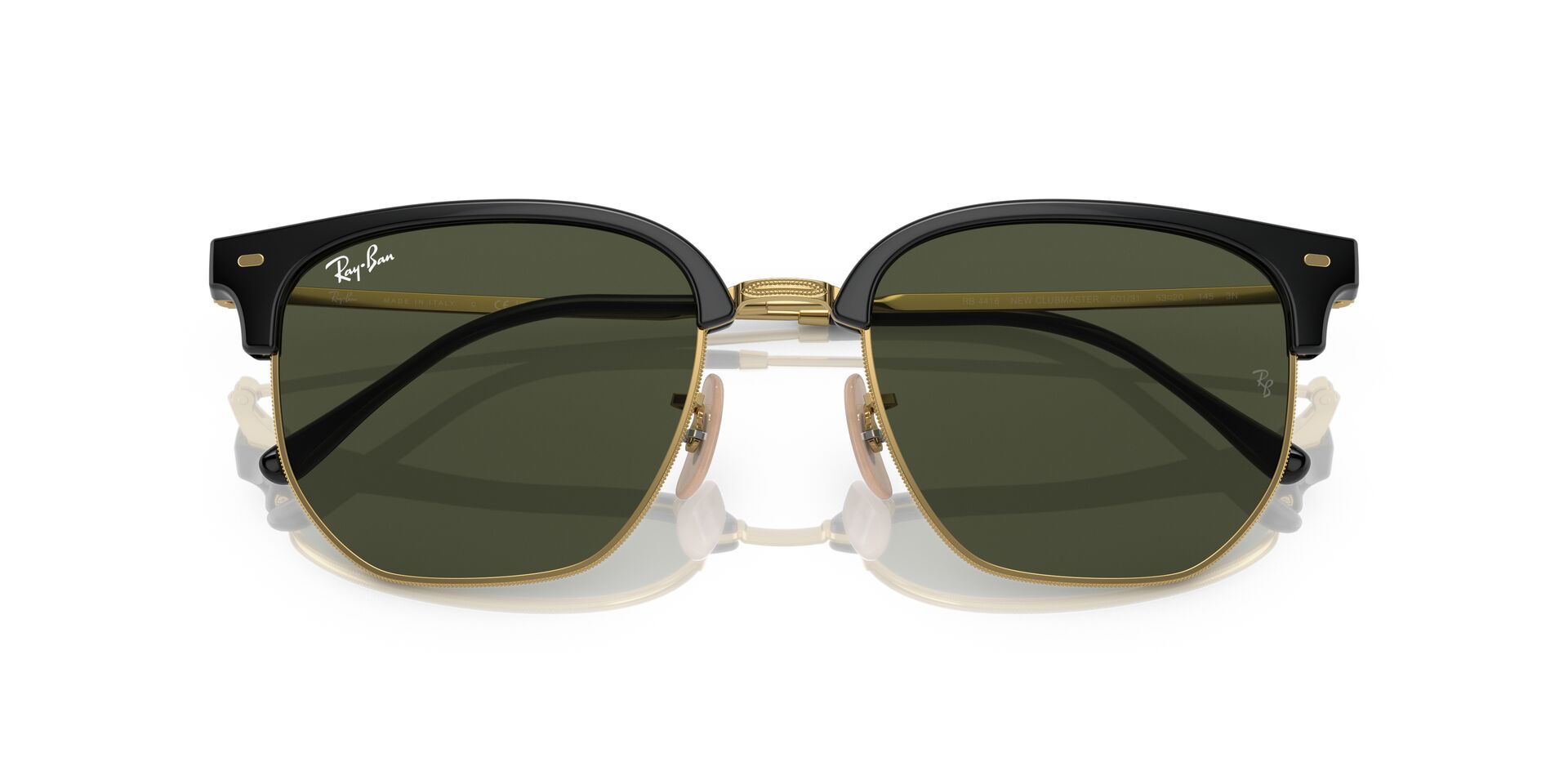 Ray-Ban New Clubmaster RB4416 601/31 – Black on Gold Sunglasses (53mm)