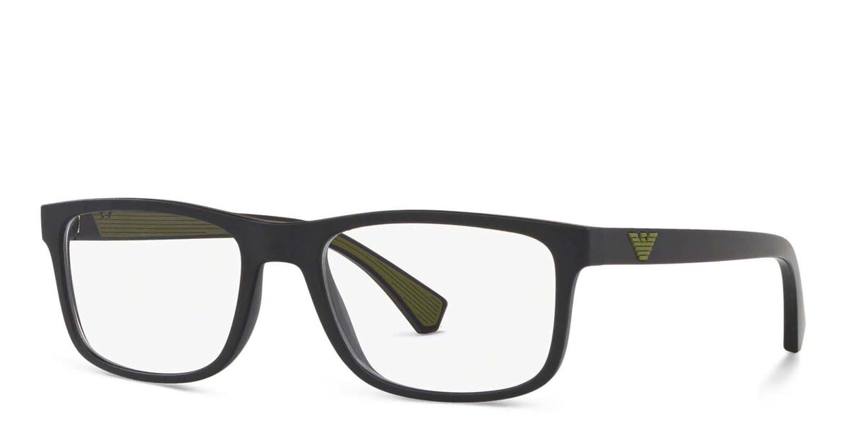 Emporio Armani EA3147 5042 matte black eyeglasses 55mm angled view