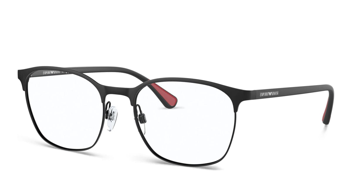Emporio Armani EA1114 3001 matte black eyeglasses 54mm angled view