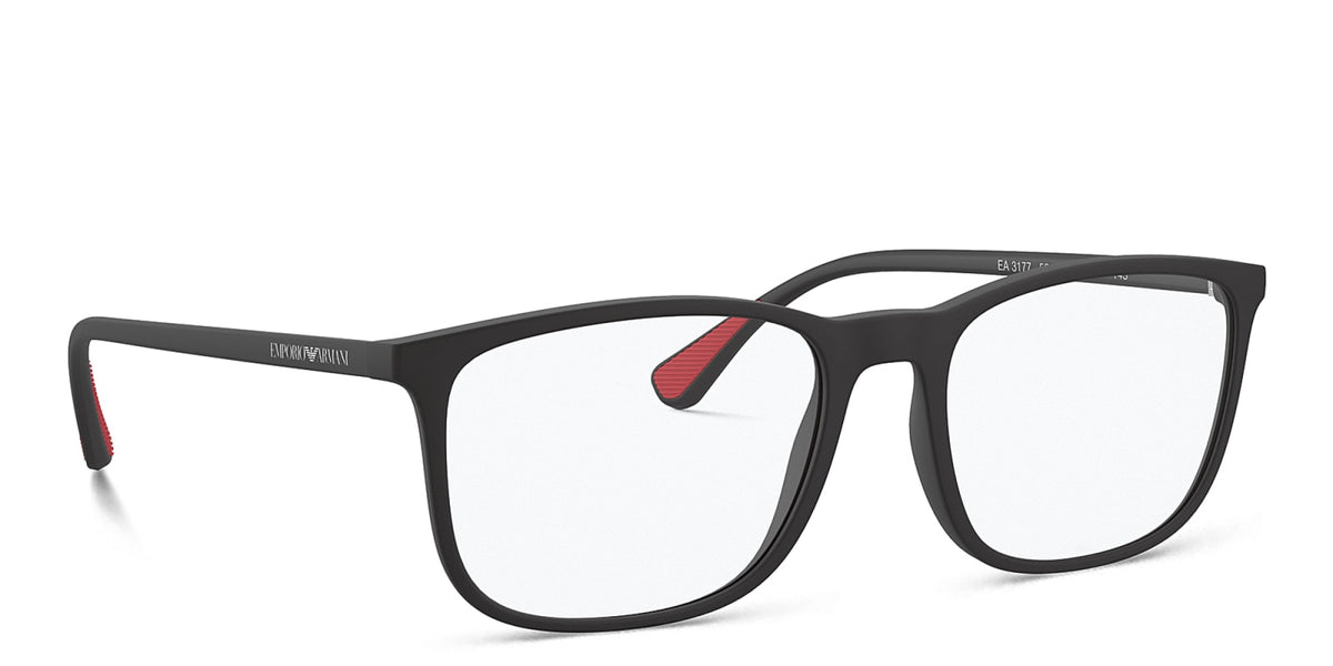 Emporio Armani EA3177 5042 matte black eyeglasses 55mm detail view