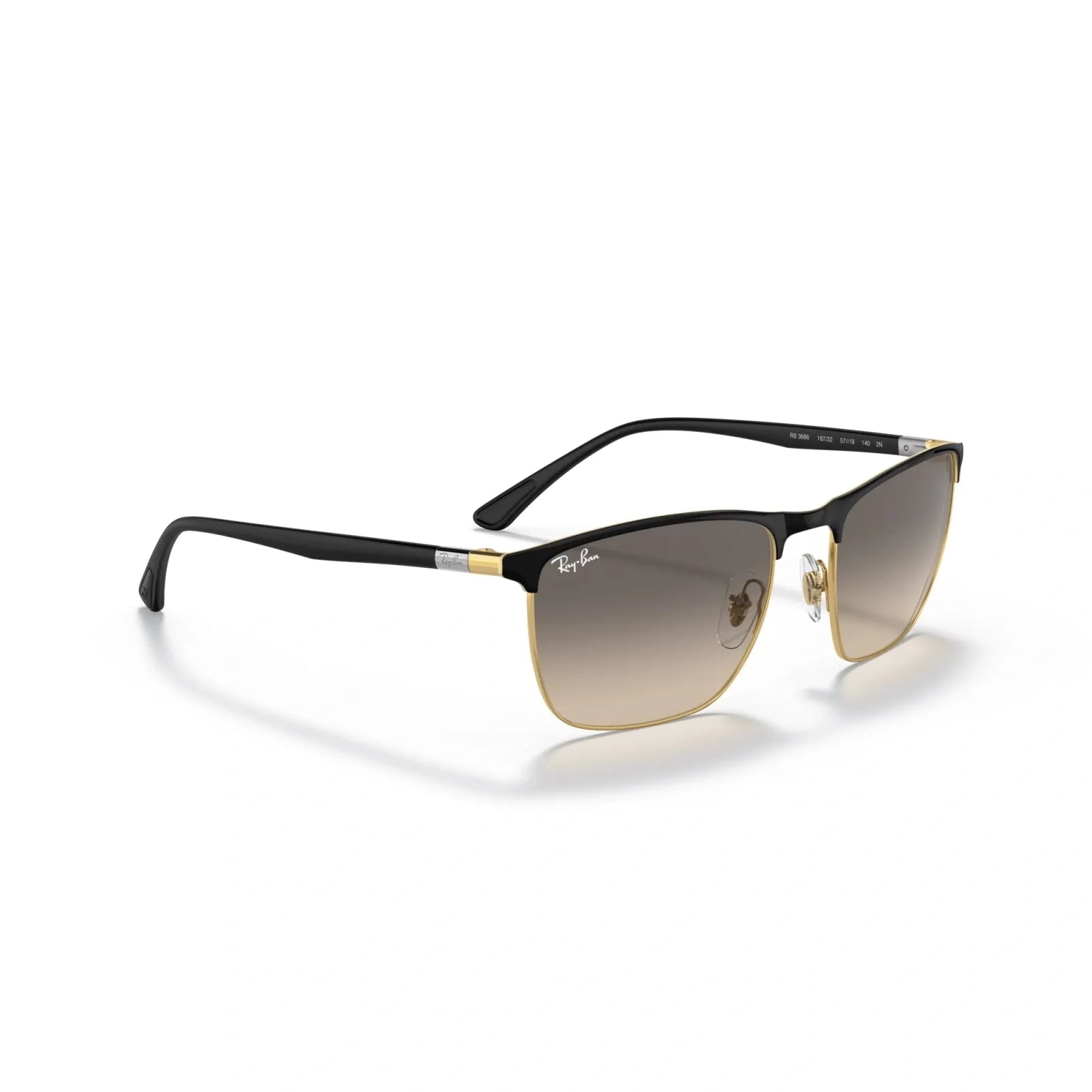 Ray-Ban RB3686 187/32 – Black on Gold Sunglasses (57mm)